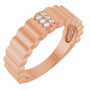 Ladies Natural Diamond Cigar Ring (SI2-SI3, G-H) — 14K Rose Gold