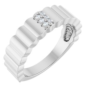 Ladies Natural Diamond Cigar Ring (SI2-SI3, G-H) — Platinum