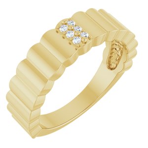 Ladies Natural Diamond Cigar Ring (SI2-SI3, G-H) — 14K Yellow Gold