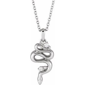 Ladies Natural Diamond Serpent Necklace (Si2-Si3, G-H) — Platinum