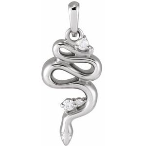 Ladies Natural Diamond Serpent Pendant (Si2-Si3, G-H) — Platinum