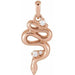 Ladies Natural Diamond Serpent Pendant (I1, G-H) — 14K Rose Gold