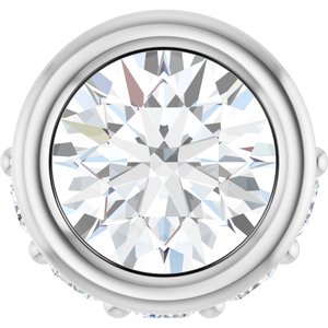 Ladies Natural Diamond Hidden Halo Pendant (I1, G-H) — 14K White Gold