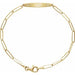 Ladies Natural Diamond Engravable Curved Bar Bracelet (I1, G-H) — 14K Yellow Gold