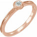 Ladies Natural Diamond Family Stackable Ring (I1, G-H) — 14K Rose Gold