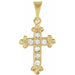 Ladies Natural Diamond Cross Pendant (Si1, G-H) — 14K Yellow Gold