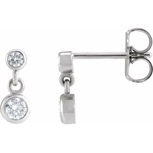 Ladies Natural Diamond Two-Stone Earrings (Si2-Si3, G-H) — Platinum
