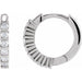 Ladies Natural Diamond 15 mm Hinged Hoop Earrings (Si2-Si3, G-H) — Platinum