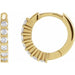 Ladies Natural Diamond 15 mm Hinged Hoop Earrings (I1, G-H) — 14K Yellow Gold