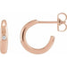 Ladies Natural Diamond 12 mm Hoop Earrings (I1, G-H) — 14K Rose Gold