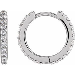 Lab-Grown Diamond Accented Huggie Earrings