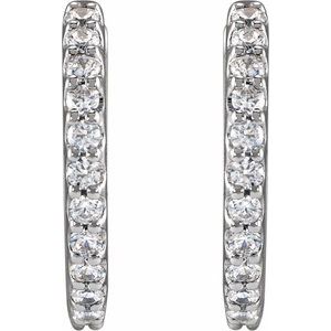 Lab-Grown Diamond Accented Huggie Earrings