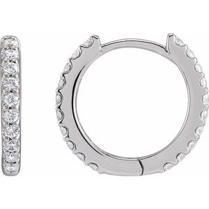 Lab-Grown Diamond Accented Huggie Earrings
