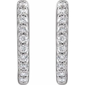Lab-Grown Diamond Accented Huggie Earrings