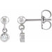 Ladies Natural Diamond Bezel-Set Earrings (I1, G-H) — Sterling Silver