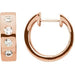 Ladies Natural Diamond 15.2 mm Hoop Earrings (I1, H-I) — 14K Rose Gold