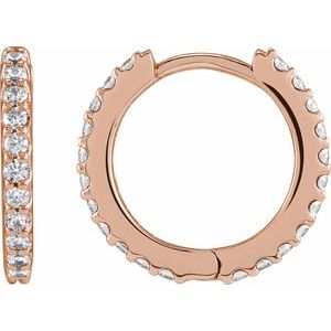 Lab-Grown Diamond Accented Huggie Earrings
