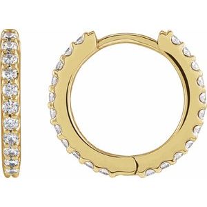 Lab-Grown Diamond Accented Huggie Earrings