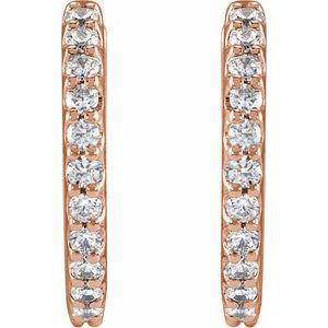 Lab-Grown Diamond Accented Huggie Earrings