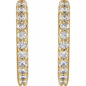 Lab-Grown Diamond Accented Huggie Earrings