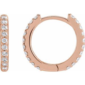 Lab-Grown Diamond Accented Huggie Earrings