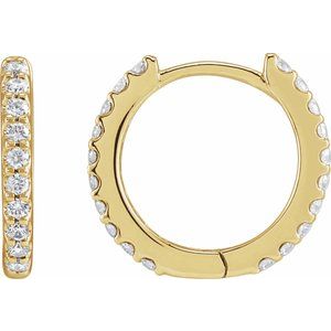 Lab-Grown Diamond Accented Huggie Earrings