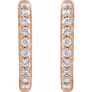 Lab-Grown Diamond Accented Huggie Earrings
