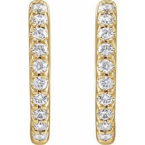 Lab-Grown Diamond Accented Huggie Earrings