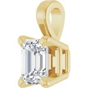 Lab-Grown Diamond Emerald 4-Prong Solitaire Pendant
