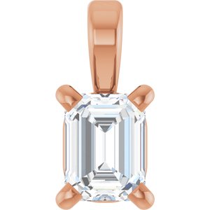Ladies Natural Diamond Pendant (Si2-Si3, Ghi) — 14K Rose Gold