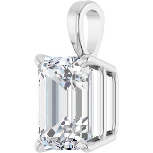 Lab-Grown Diamond Emerald 4-Prong Solitaire Pendant