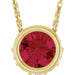 Ladies Natural Ruby Natural Diamond Necklace (I1, G-H) — 14K Yellow Gold