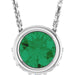 Ladies Natural Emerald Natural Diamond Necklace (I1, G-H) — 14K White Gold