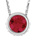 Ladies Natural Ruby Natural Diamond Necklace (I1, G-H) — 14K White Gold