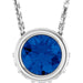 Ladies Natural Blue Sapphire Natural Diamond Necklace (I1, G-H) — 14K White Gold