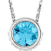 Ladies Natural Aquamarine Natural Diamond Necklace (I1, G-H) — 14K White Gold