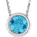 Ladies Natural Blue Zircon Natural Diamond Necklace (I1, G-H) — 14K White Gold