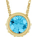 Ladies Natural Aquamarine Natural Diamond Necklace (I1, G-H) — 14K Yellow Gold