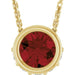 Ladies Natural Mozambique Garnet Natural Diamond Necklace (I1, G-H) — 14K Yellow Gold