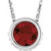 Ladies Natural Mozambique Garnet Natural Diamond Necklace (I1, G-H) — 14K White Gold