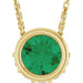 Ladies Natural Emerald Natural Diamond Necklace (I1, G-H) — 14K Yellow Gold