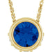 Ladies Natural Blue Sapphire Natural Diamond Necklace (I1, G-H) — 14K Yellow Gold