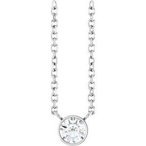 Ladies Natural Diamond Necklace (I1, G-H) — 14K White Gold