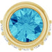Ladies Natural Blue Zircon Natural Diamond Pendant (I1, G-H) — 14K Yellow Gold