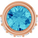 Ladies Natural Blue Zircon Natural Diamond Pendant (I1, G-H) — 14K Rose Gold