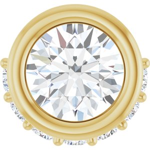 Ladies Natural White Sapphire Natural Diamond Pendant (I1, G-H) — 14K Yellow Gold