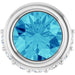 Ladies Natural Blue Zircon Natural Diamond Pendant (I1, G-H) — 14K White Gold