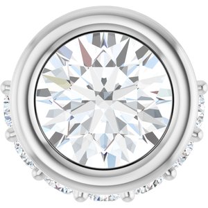 Ladies Natural White Sapphire Natural Diamond Pendant (Si2-Si3, G-H) — Platinum