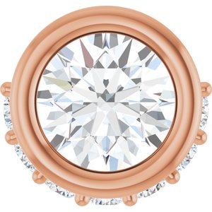 Ladies Natural White Sapphire Natural Diamond Pendant (I1, G-H) — 14K Rose Gold