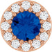 Ladies Natural Blue Sapphire Natural Diamond Halo-Style Pendant (I1, G-H) — 14K Rose Gold